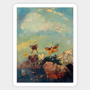 Butterflies by Odilon Redon Magnet